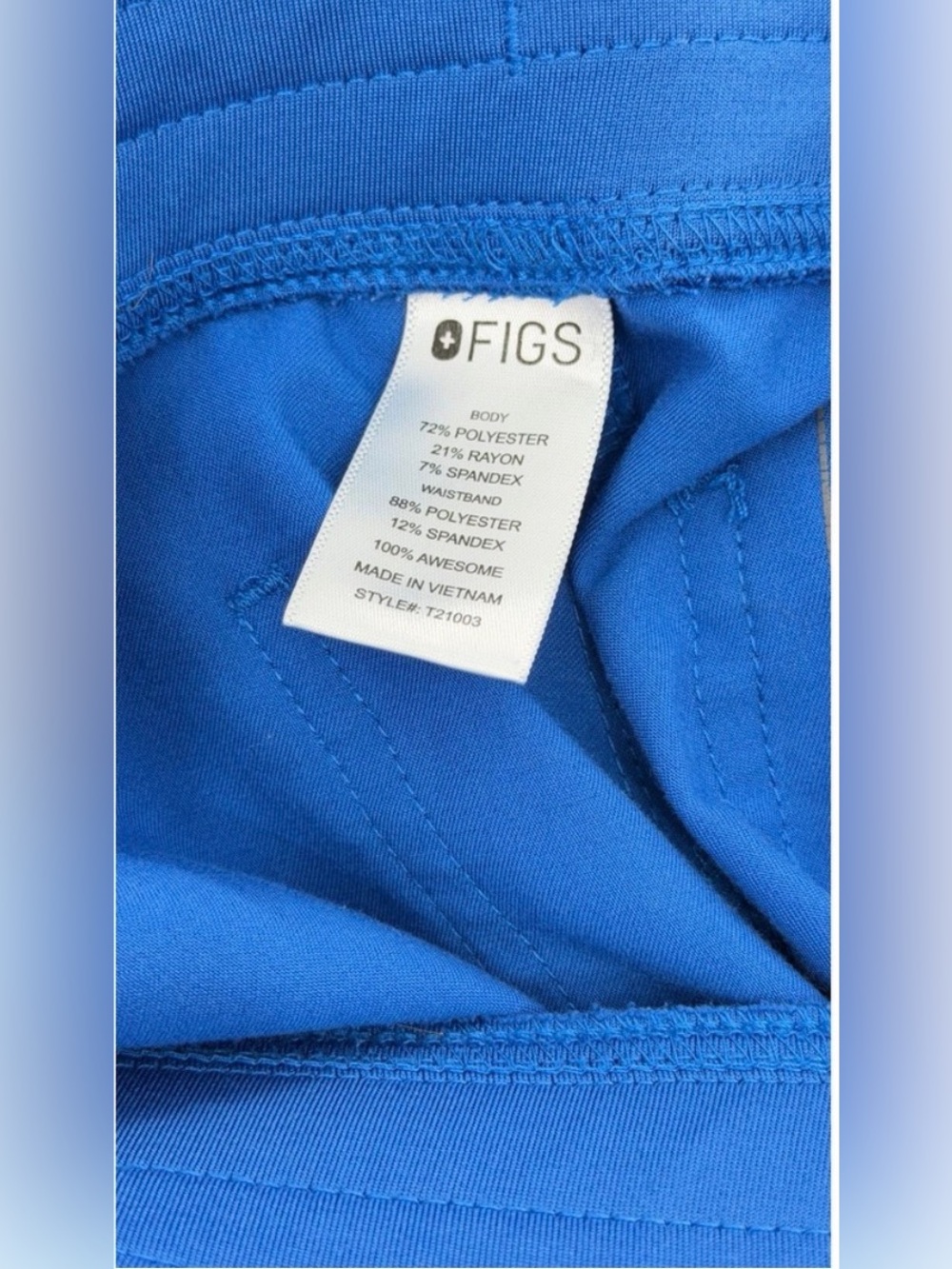 FIGS Women's M Scrub Pants Royal Blue Straight Leg Technical Collection - Picture 5 of 5
